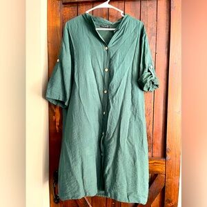 Green shirt dress approx size 16